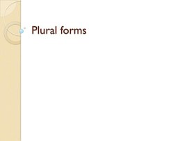 2 Plural forms