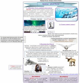 Раздаточный материал к внеурочному занятию по физической географии России на тему: "Арктика - фасад России"(8 класс)