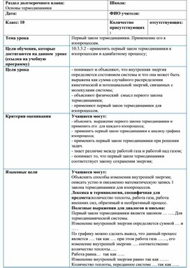 План проекта по физике 10 класс