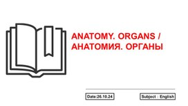 Презентация для студентов на тему "Anatomy. Organs."