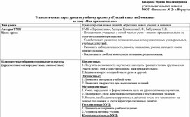 Технологическая карта по русскому языку  класс "Имя прилагательное" УМК "Перспектива