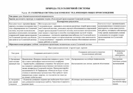 Обложка для материала урок по астрономии в 11 кл Природа тел солнечной системы