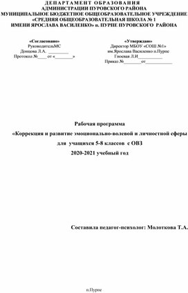 Обложка для материала Адаптированная рабочая программа по эмоционально-волевому развитию