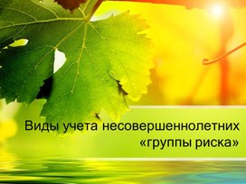 Обложка для материала Виды учета несовершеннолетних