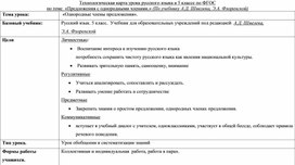 Технологическая карта по русскому языку "Предложения с однородными членами" для 5 класса