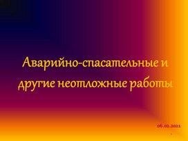 Аварийно-спасательные и другие неотложные работы