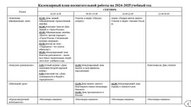 Воспитательный план 2024-2025