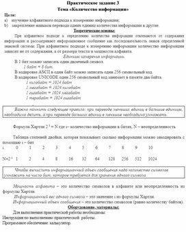 Обложка для материала ПЗ Количество информации