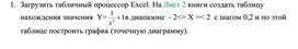 Задание MS Excel