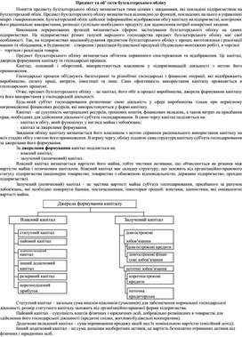 Обложка для материала Предмет та об’ єкти бухгалтерського обліку