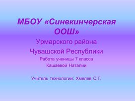Обложка для материала презентация по технологии
