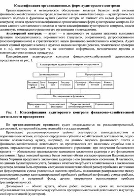 Обложка для материала Классификация организационных форм аудиторского контроля