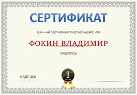 Сертификат № 6