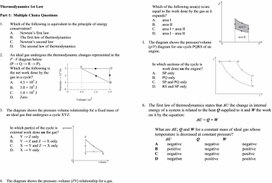 Application of the first law of thermodynamics to isoprocesses Worksheet