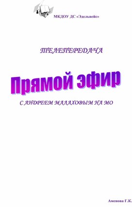 Сценарий проведения семинара.Телепередача "Прямой эфир"