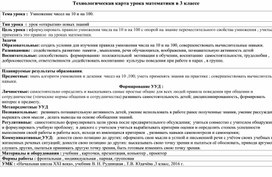 Урок математики  в 3 классе " Умножение  числа на 10 и на 100 "