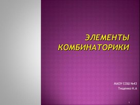 Элементы комбинаторики( 9 класс)