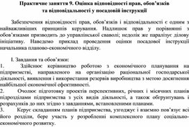 Обложка для материала Практичне заняття 9. Оцінка відповідності прав, обов’язків та відповідальності у посадовій інструкції