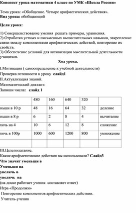 Обложка для материала Методическая разработка урока по математике