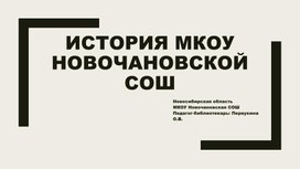 Обложка для материала Библиотечный час "История МКОУ Новочановской СОШ"