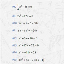 Обложка для материала задачи по алгебре для подогтовки к ОГЭ_квадратные  уравнения1