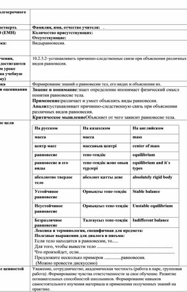 Обложка для материала Физика 10 класс ЕМН Равновесие тел