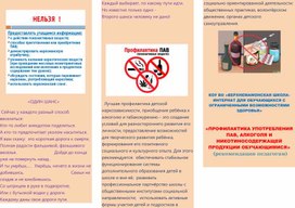 Обложка для материала Буклет "Профилактика употребления ПАВ подростками"