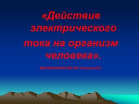 Обложка для материала Презентация на тему: "Действие электрического тока на организм человека"