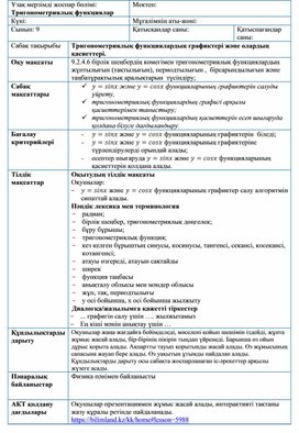 3функциялардың графиктері және олардың қасиеттері.