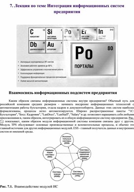 Лекция по теме Интеграция информационных систем предприятия