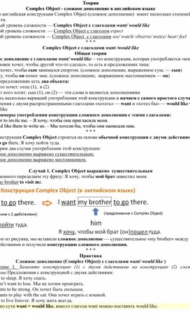 Обложка для материала Complex Object - сложное дополнение в английском языке