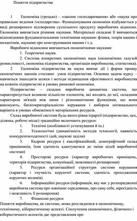 Обложка для материала Поняття підприємства