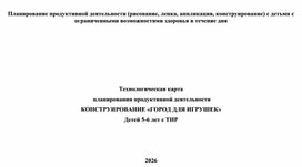 Обложка для материала Конспект занятия по конструированию с детьми 5-6 лет с ТНР " Строим город для игрушек"