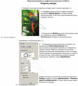 Практическая работа в графическом редакторе CorelDraw по созданию эффекта просмотра изображения через осколок стекла