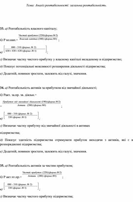 Обложка для материала Тема: Аналіз рентабельності: загальна рентабельність.