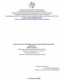 Обложка для материала программа Юные орлята