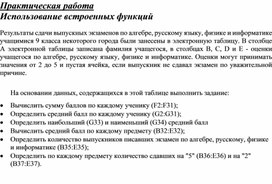 Обложка для материала Практическая работа  Использование встроенных функций
