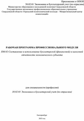 Обложка для материала РАБОЧАЯ ПРОГРАММА ПРОФЕССИОНАЛЬНОГО МОДУЛЯ