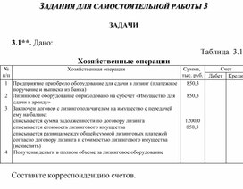 Обложка для материала ЗАДАНИЯ ДЛЯ САМОСТОЯТЕЛЬНОЙ РАБОТЫ 3  ЗАДАЧИ