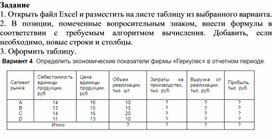 Электронная таблица Microsoft Excel