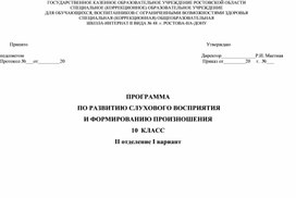 Обложка для материала Программа по РСВ и ФП 10-ый класс 2-ой вид 1-ое отделение