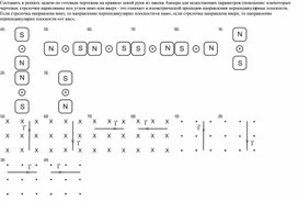 Карточки-задания на правило левой руки из закона Ампера