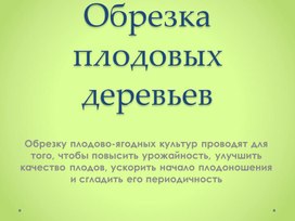 Обрезка плодовых деревьев