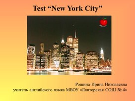 Тест по теме "Нью-Йорк", 9 класс