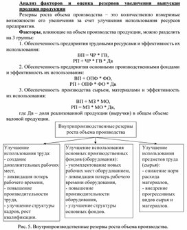 Обложка для материала Анализ   факторов    и    оценка    резервов    увеличения    выпуска и продажи продукции