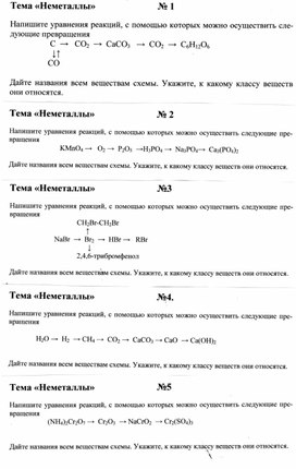 Обложка для материала Раздаточный материал  по теме ,,НЕМЕТАЛЛЫ,,