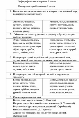 Обложка для материала орфографические минутки