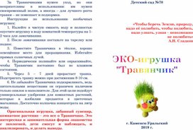 Буклет Эко-игрушка Травянчик