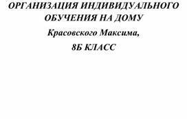 Адаптированная программа по алгебре (ОВЗ ) по алгебре для домашнего обучения учащего 8 класса