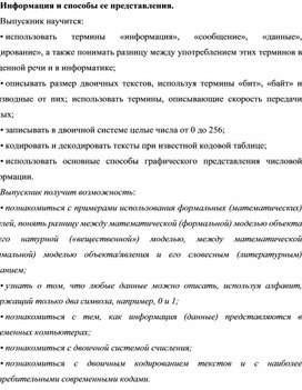 Обложка для материала Информация и способы ее представления